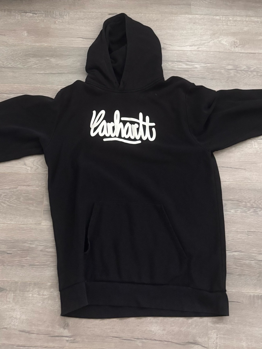Carhartt Black Hoodie with White Script Logo